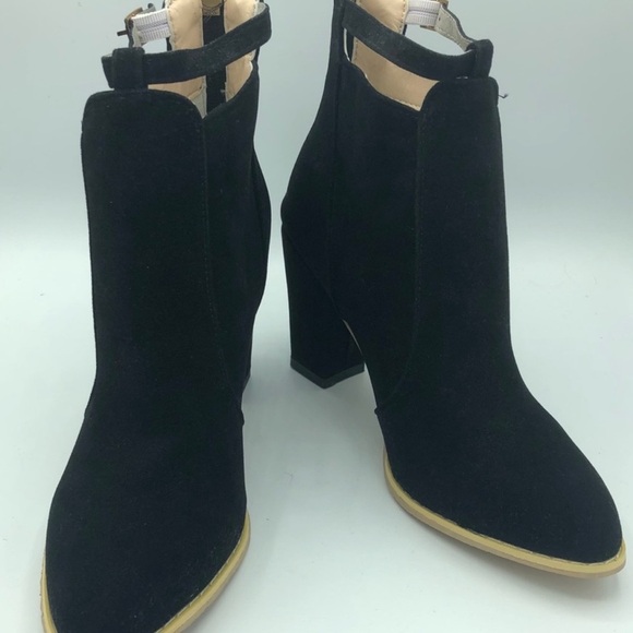 Black Faux Suede Bootie - Size 7 - Picture 2 of 2